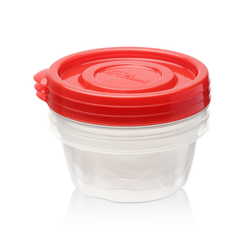 Bộ 3 hộp bảo quản Ezlock nắp đỏ 190ml LocknLock - HLE9304S, , large image number null
